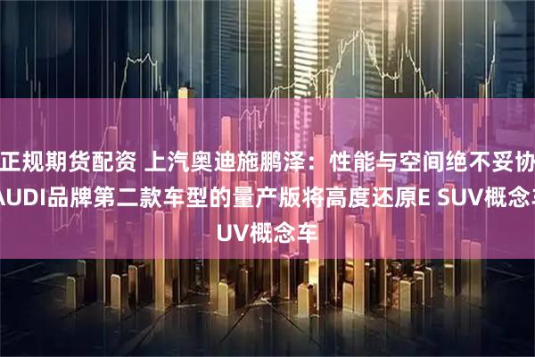 正规期货配资 上汽奥迪施鹏泽：性能与空间绝不妥协 AUDI品牌第二款车型的量产版将高度还原E SUV概念车